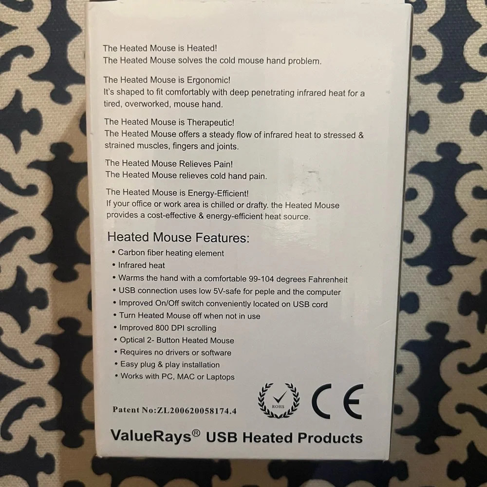 ValueRays Heated Mouse in Gray